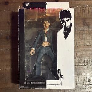 2004 Mezco Scarface Action Figure 10in Blue Suit Damaged Box